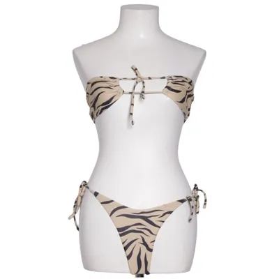 Bikini (Beige, Svart) Elastan, Polyester