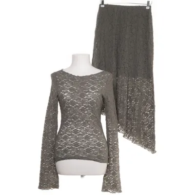 Sæt (Mindy Long Sleeve Lace Top, Mindy Asymmetric Lace Skirt) fra Bubbleroom Bomuld, Elastan, Polyamid