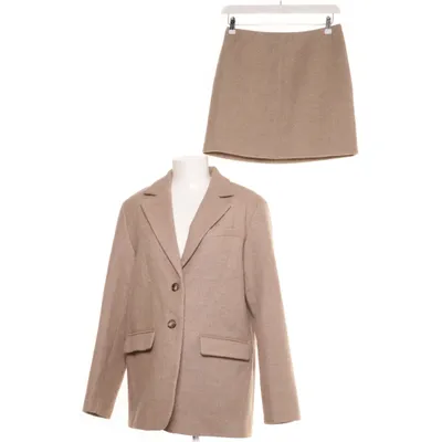 Jakkesæt med nederdel (Beige) fra NA-KD Akryl, Polyester, Viscose