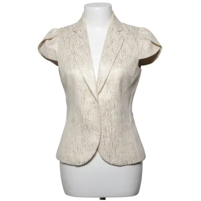 Blazer (Beige, Or) de H&M Coton, Fibre métallique, Polyester, Viscose