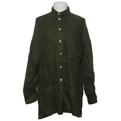 Chemise (Vika waffle linen shirt, Forest green) de Linenfox Lin