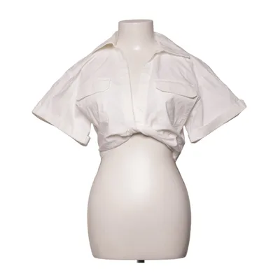 Top (White) from Zara Cotton, Elastane, Linen, Polyamide