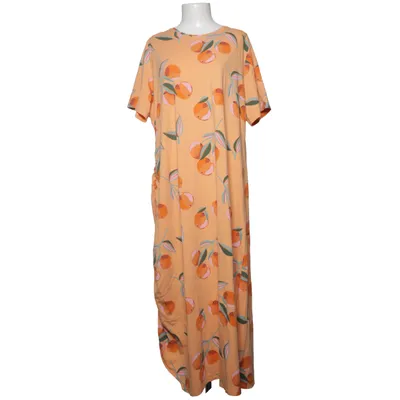 Maxikjole (Orange, Flerfarvet) fra Pure by Ulla Popken Elastan, Økologisk bomuld
