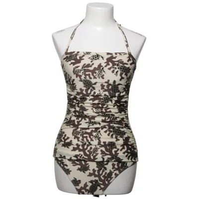 Swimsuit (White, Brown) from Scampi Elastane, Polyamide