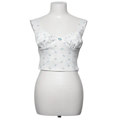 Crop top (Wit, Blauw) van With Jéan Polyester, Viscose