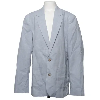 Blazer (Blue) from H&M Cotton, Linen, Polyester
