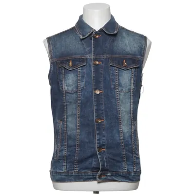 Gilet en jean (Bleu) de Zara Man Denimwear Coton, Élasthane
