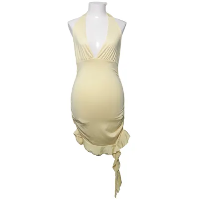 Halterneckklänning (Gul) Elastan, Polyester