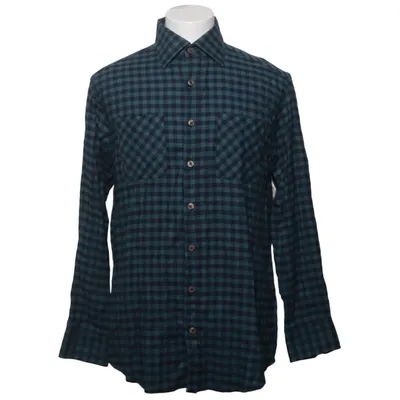 Flanellen overhemd (Blauw, Turquoise) van John Cabot Katoen