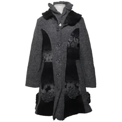 Coat (Gray, Black) from Elitzia Polyester, Wool