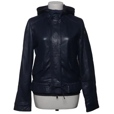 Lederjacke (Blau) von Armani Jeans Baumwolle, Elasthan, Leder, Polyamid, Polyester