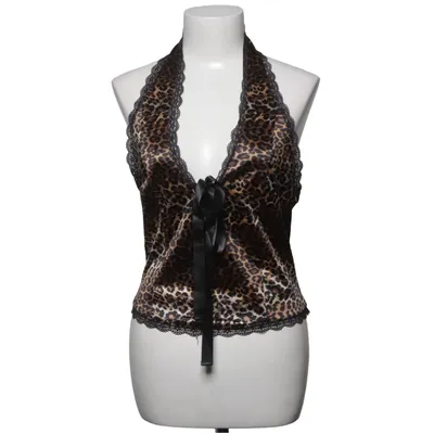 Neckholder Top (Braun, Schwarz) von Kimchi Blue Elasthan, Polyester