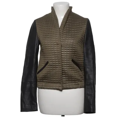 Veste (Vert, Noir) de Louise Roe Acétate, Cuir, Polyester