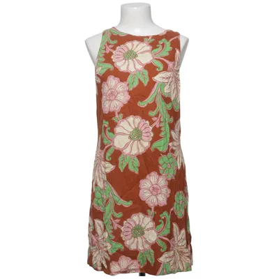 Jurk (Bruin, Meerkleurig) van Mango Linnen, Viscose