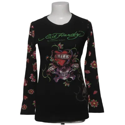 Langarmshirt (Schwarz, Mehrfarbig) von Ed Hardy Baumwolle