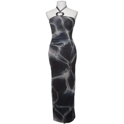Halterneck dress (Black, Multicolored) from ASOS Design Elastane, Polyester