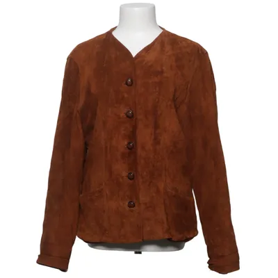 Læderjakke (Brun) fra Hollies Læder, Polyester, Ruskind