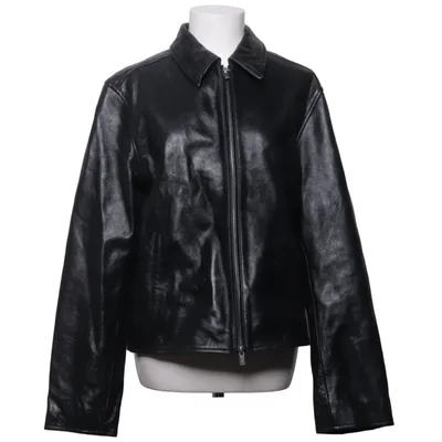 Leather jacket (Black) from Holzweiler Elastane, Leather, Polyester