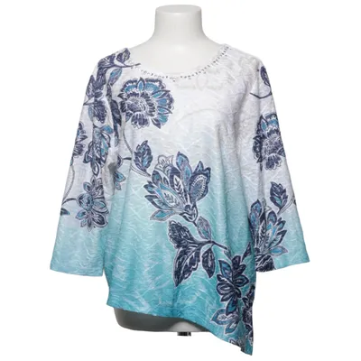 Top (Blue, White, Beige) from Alfred Dunner Elastane, Polyester