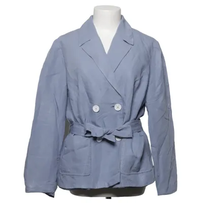 Blazer (Blue) from Calvin Klein Linen, Polyester, Viscose