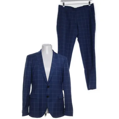 Kostym (Blå, Vit) från Finshley & Harding Elastan, Polyester, Viskos, Ull