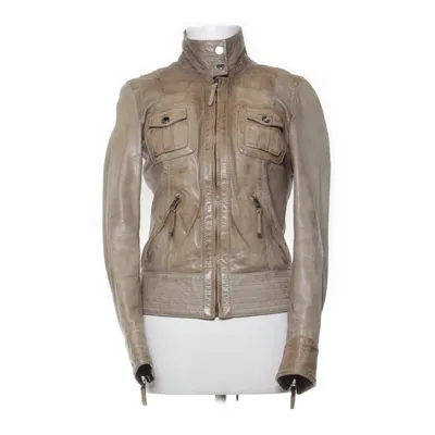 Läderjacka (Beige) från Oakwood Bomull, Skinn, Polyester, Viskos