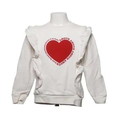 Sweatshirt (White, Red) from Petit Bateau Cotton, Elastane