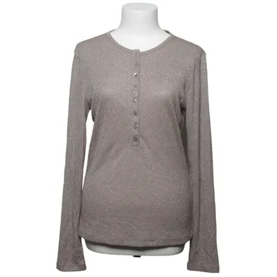 Henley shirt (Beige, Silver) from Opus Metallic fiber, Polyamide, Viscose