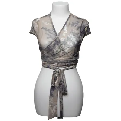 Wrap top (Beige, Multicolored) from Cider Elastane, Polyester