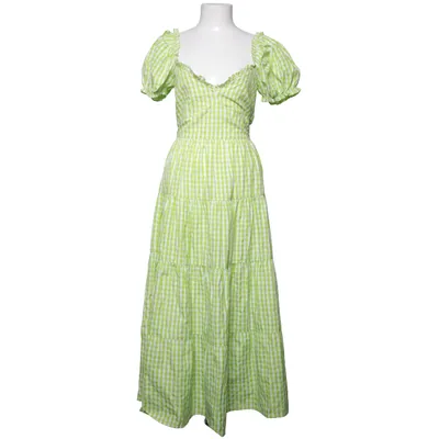 Långklänning (Grön, Vit) från Stradivarius Bomull, Polyester