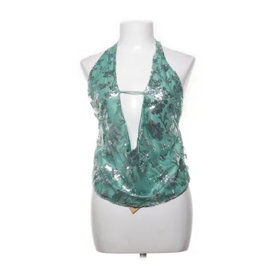 Halternecktopp (Grön) Elastan, Polyester