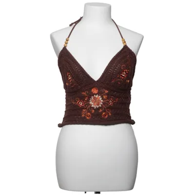 Haltertop (Bruin) van Romwe Polyester