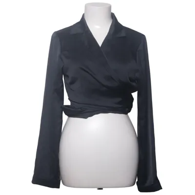 Wrap blouse (Black) from Bik Bok Elastane, Recycled polyester
