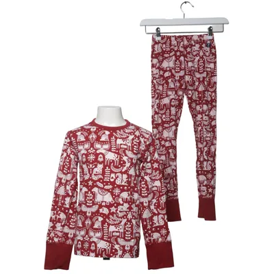 Pyjamas (Röd, Vit) från Polarn O. Pyret Elastan, Ekologisk bomull