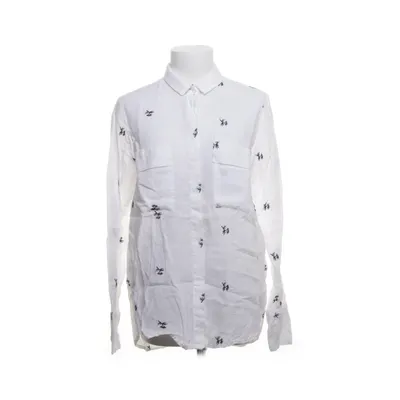 Skjorte (Hvid, Blå) fra Mango Casual Linned
