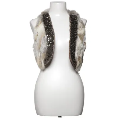 Outer vest (Brown, Gray, White) from Drys Rabbit fur