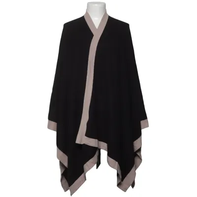 Poncho (Zwart, Beige) van Ellos Polyester, Viscose