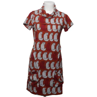 Kjole (Orange, Flerfarvet) fra Purplish London Elastan, Polyester, Uld