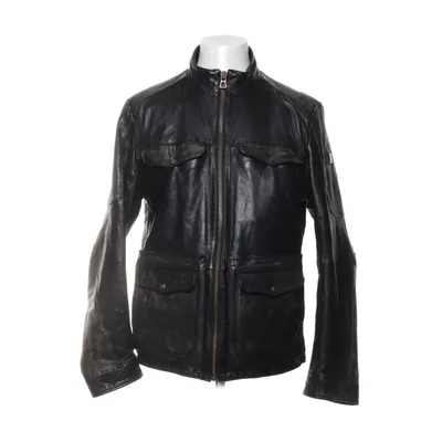 Leren jack (Zwart) van Hugo Boss Katoen, Leer, Polyester