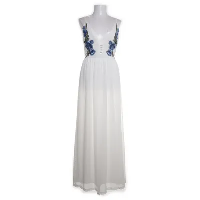 Maxi jurk (Wit) van Club L Elastaan, Polyester