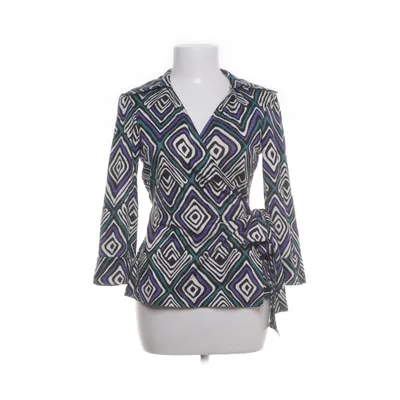 Slå-om bluse (Lilla, Flerfarvet) fra Diane von Furstenberg Vintage