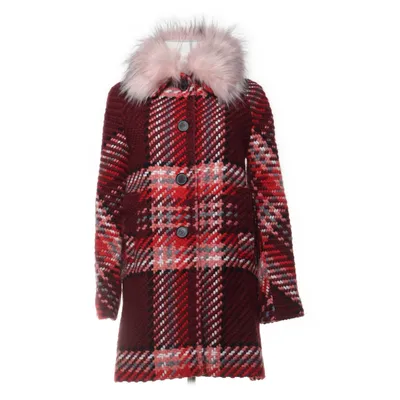 Vinterkappa (Röd, Flerfärgad) från Zara Woman Elastan, Polyester