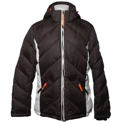 Ski jacket (Brown, White, Orange) from Marin Alpin Down, Feather, Polyamide, Polyester