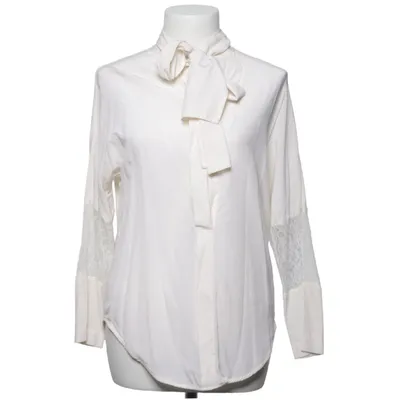 Sløjfebluse (Hvid) fra Sandro Paris Polyester, Silke