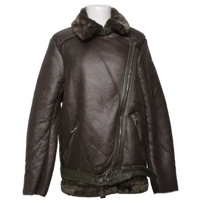 Veste en peau de mouton retournée (Vert) de J&W Polyester, Polyuréthane