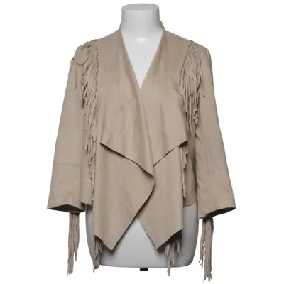 Jacket (Beige) from Bershka Premium Outerwear Elastane, Polyester