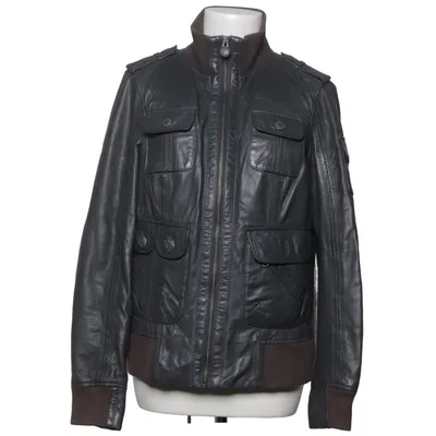 Läderjacka (Grå) från EDC by ESPRIT Bomull, Elastan, Polyester, Skinn