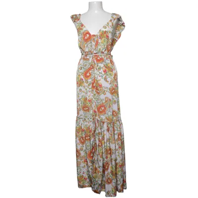 Maxi dress (White, Multicolored) from Maza Polyester, Silk