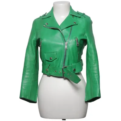 Bikerjack (Groen) van Acne Studios Katoen, Leer, Viscose