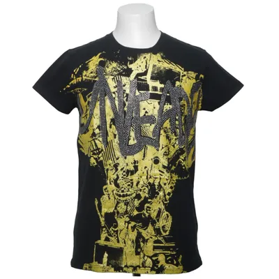 T-shirt (Noir, Jaune) de Chill Coton, Élasthane